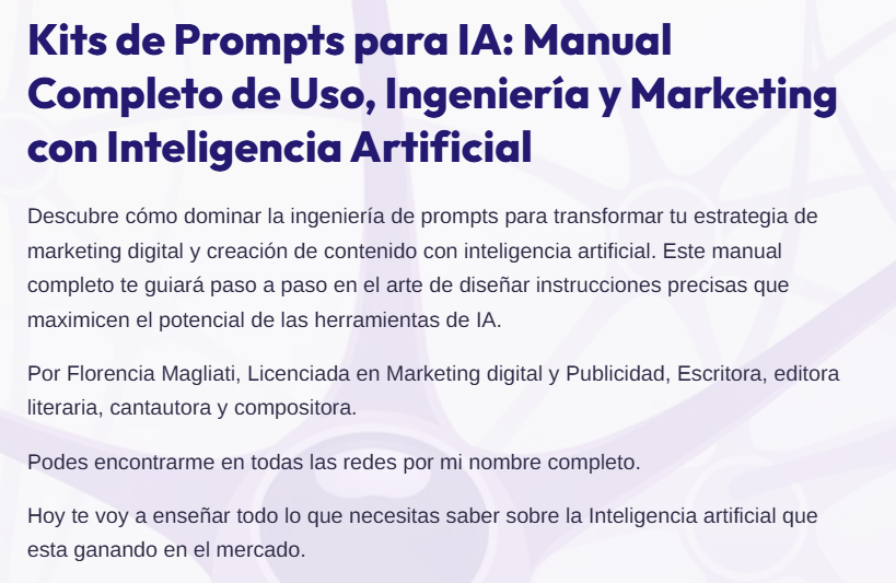 Kits de Prompts para IA: Manual Completo de Uso, Ingeniería y Marketing con Inteligencia Artificial