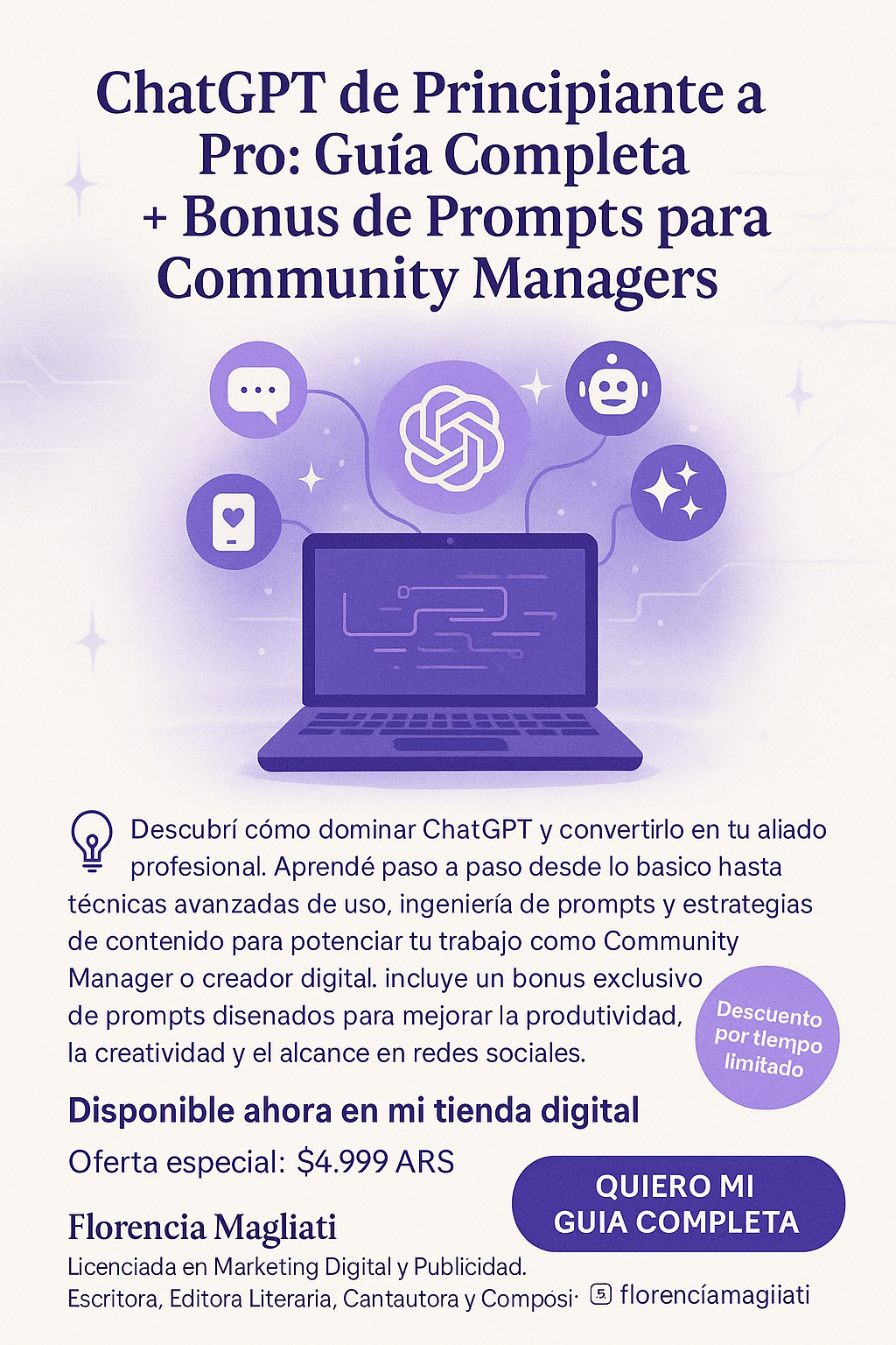ChatGPT de Principiante a Pro: Guía Completa + Bonus de Prompts para Community Managers