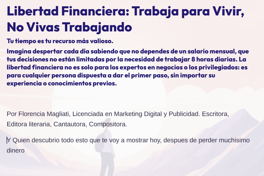 Libertad Financiera: Trabaja para Vivir, No Vivas Trabajando