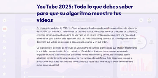 YouTube 2025: Todo lo que debes saber para que su algoritmo muestre tus videos
